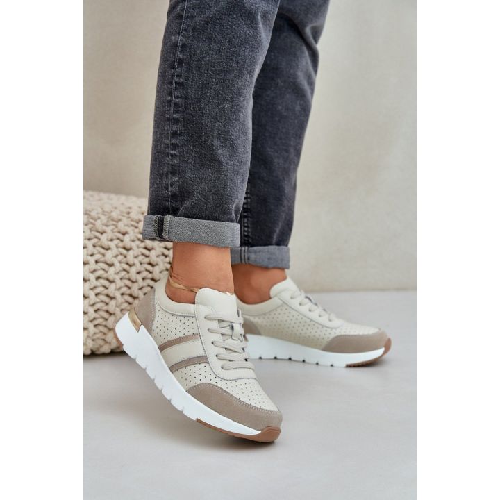 Natūralios odos platforminiai sportbačiai Step in style