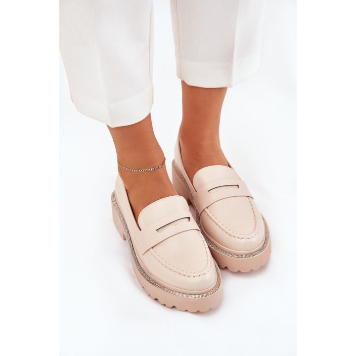 Kreminės mokasinai su masyviu padu Step in style