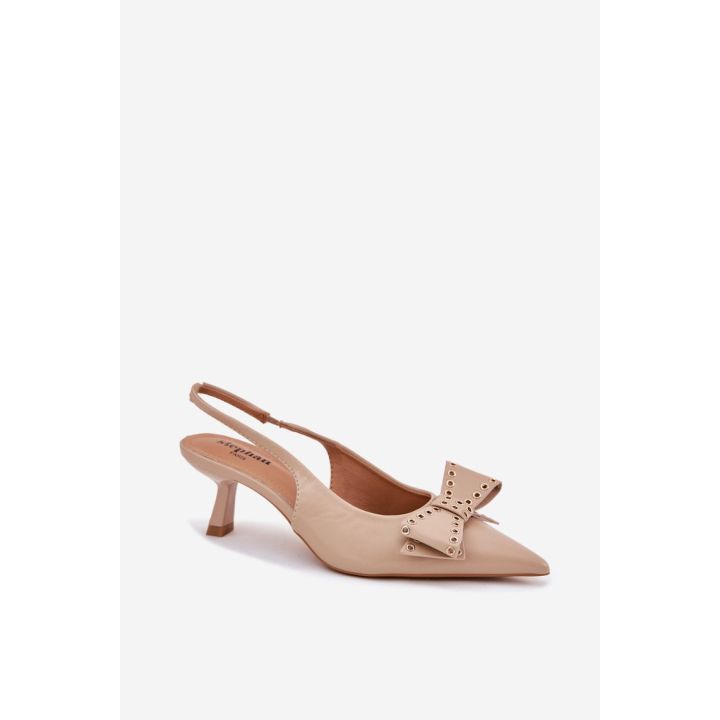 Kūno spalvos aukštakulniai bateliai su kaspinu Step in style