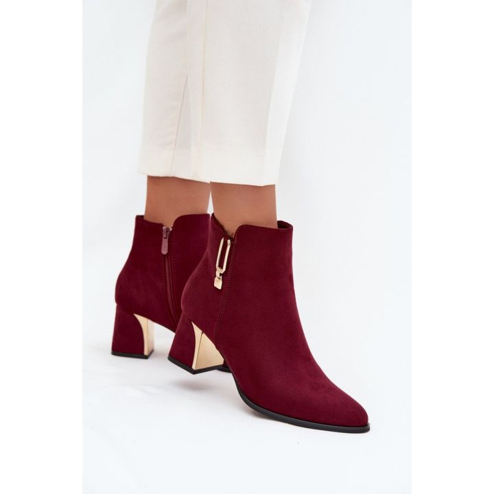 Bordo spalvos aulinukai su kulnu Step in style