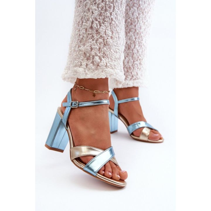 Mėlynos basutės su kulnu Step in style