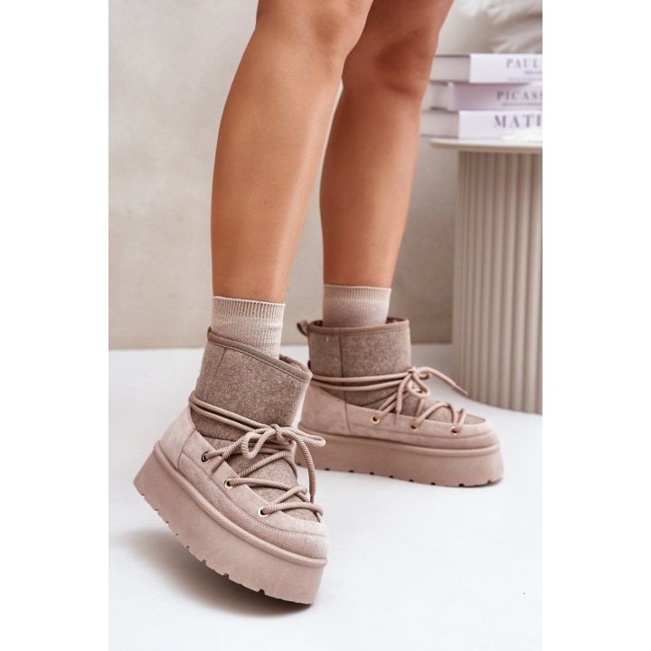 Smėlio spalvos aulinukai su platforma Step in style