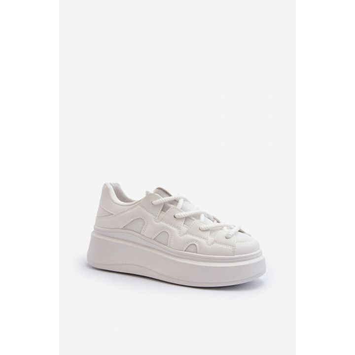 Balti sportiniai bateliai su platforma Step in style