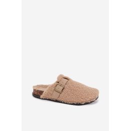 Smėlio spalvos šlepetės su sagtimi Step in style