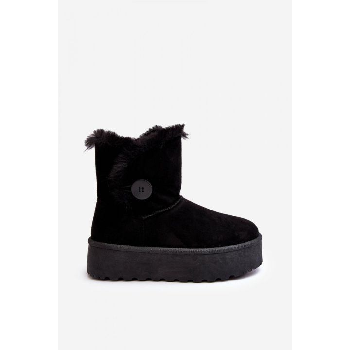 Juodi aulinukai su platforma ir kailio apdaila Step in style
