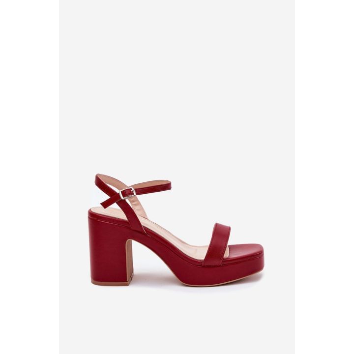 Bordo spalvos basutės su kulnu Step in style