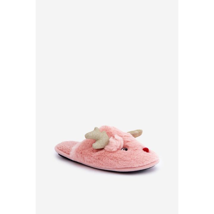 Rožinės kalėdinės šlepetės Step in style