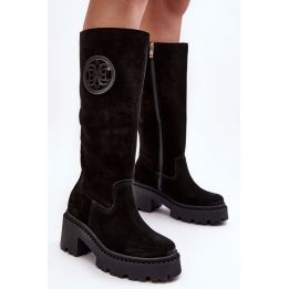 Ilgaauliai batai virš kelių su kulnu Step in style