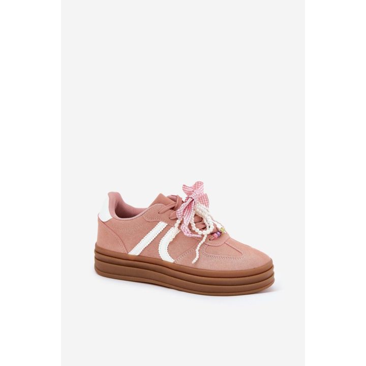 Rožiniai sportbačiai su platforma Step in style