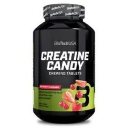 Kreatino kramtomosios tabletės BioTechUSA Creatine Candy, raudonųjų uogų skonio, 240 tablečių