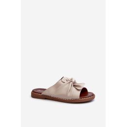 Smėlio spalvos basutės su kaspinu Step in style