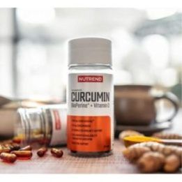 Kurkumino kapsulės Nutrend Curcumin + Bioperine + Vitamin D, 60 kapsulių