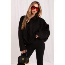 Juoda moteriška striukė Italy Moda