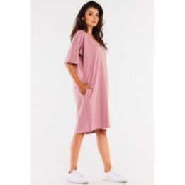 Pudros rožinė oversize suknelė Infinite You