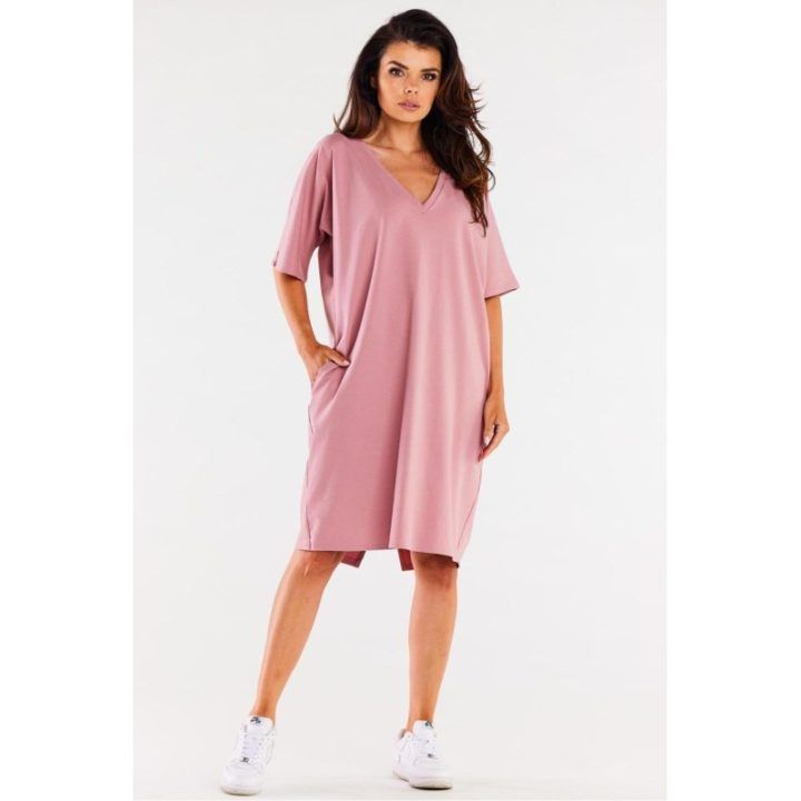 Pudros rožinė oversize suknelė Infinite You