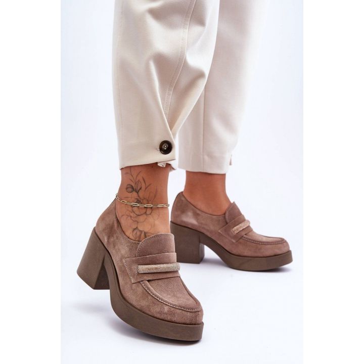 Zomšos imitacijos aulinukai su kulnu Step in style