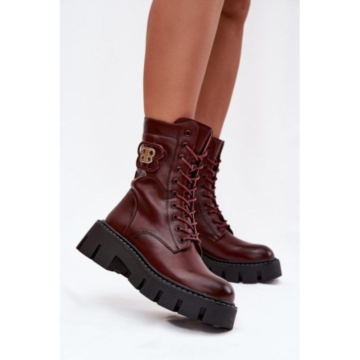 Bordo spalvos aulinukai su raišteliais Step in style