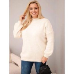 Moteriškas Plus Size megztinis, smėlio spalvos