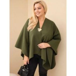 Moteriška Plus Size narzutka su sage, chaki spalvos