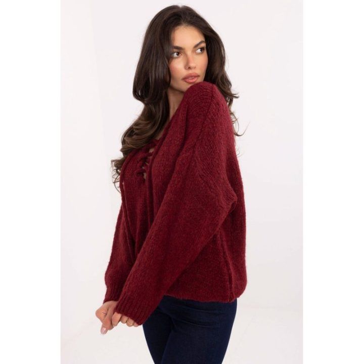 Bordo spalvos megztinis Italy Moda