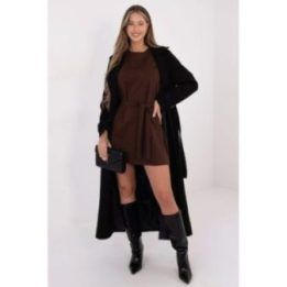Ruda suknelė su diržu Italy Moda