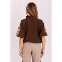 Ruda striukė su juostelėmis Italy Moda