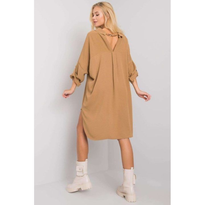 Rusvos spalvos suknelė Italy Moda