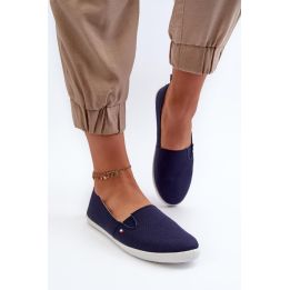 Mėlynos tekstilinės sportbačių tipo įsispiriamos batelės Step in style
