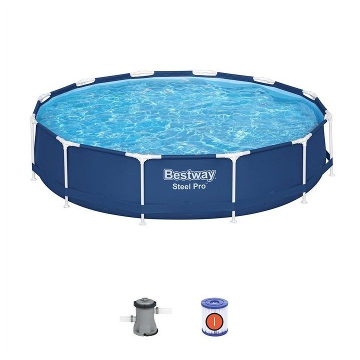 Bestway Steel Pro baseino komplektas 3,66 × 0,76 m su siurbliu