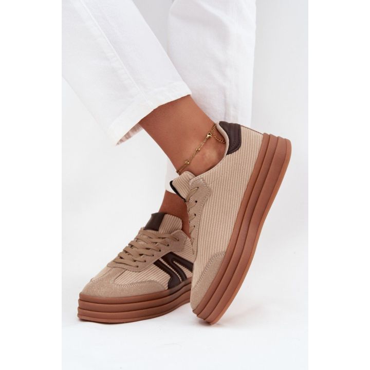 Smėlio ir rudos spalvos sportbačiai Step in style