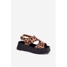 Leopardo rašto basutės su platforma Step in style