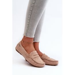 Smėlio spalvos zomšos imitacijos mokasinai Step in style