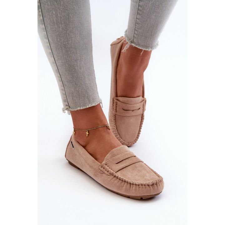 Smėlio spalvos zomšos imitacijos mokasinai Step in style