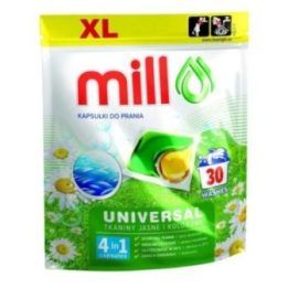 Mill skalbimo kapsulių rinkinys, 2×30 vnt. + audinių kvapas 750 ml + skalbiklis 300 ml