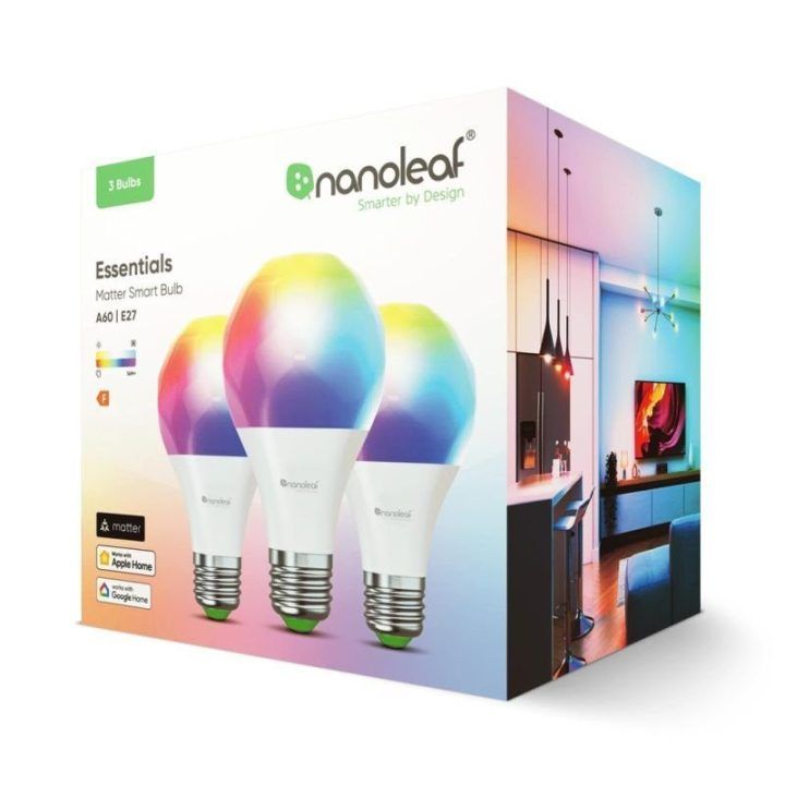 Išmanios „Nanoleaf Essentials“ lemputės E27, 3 vnt