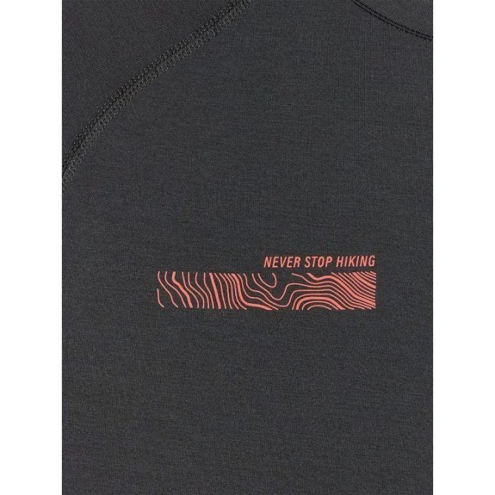 Vyriškas trekkingo longsleeve 4F, juodas su oranžine apačia