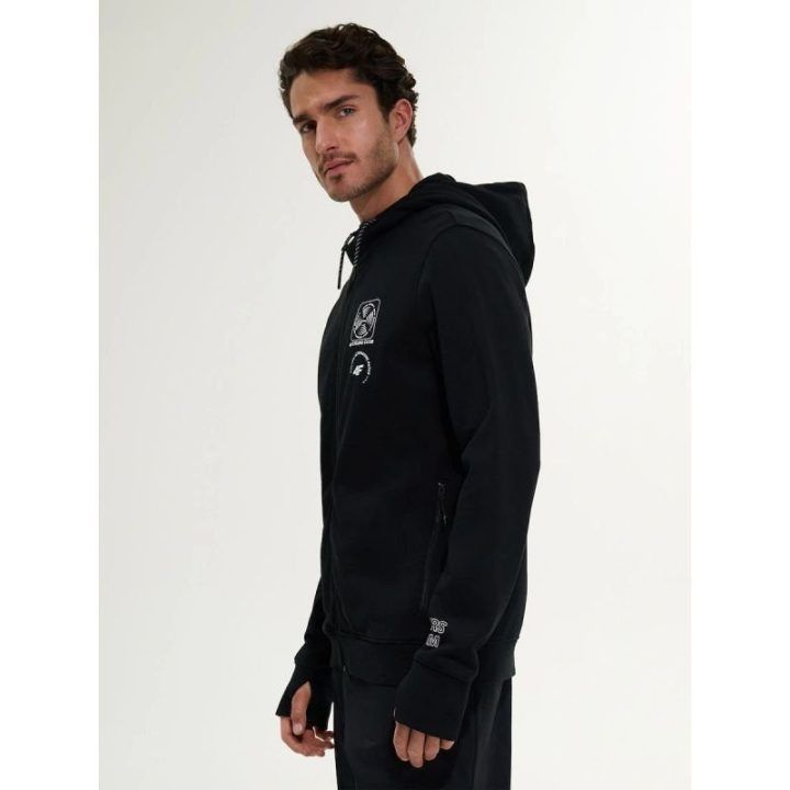 Vyriškas džemperis su gobtuvu 4F, juodas