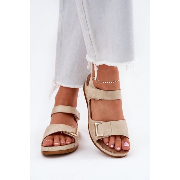 Smėlio spalvos basutės su platforma Step in style