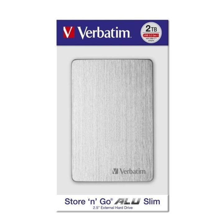 Verbatim Store 'n' Go ALU Slim išorinis kietasis diskas 1 TB, sidabro spalvos