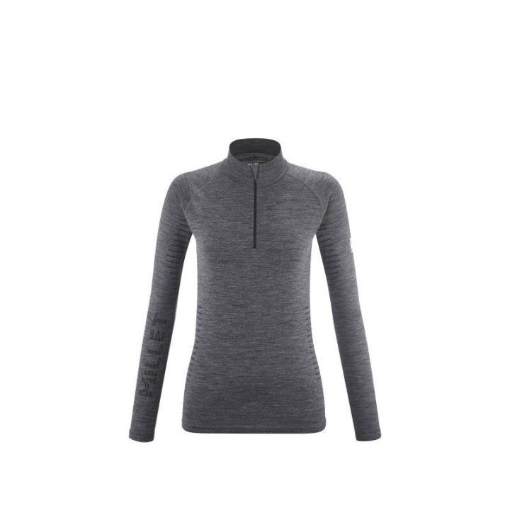 Moteriški termo marškinėliai MILLET Drynamic Warm Zip, grafito