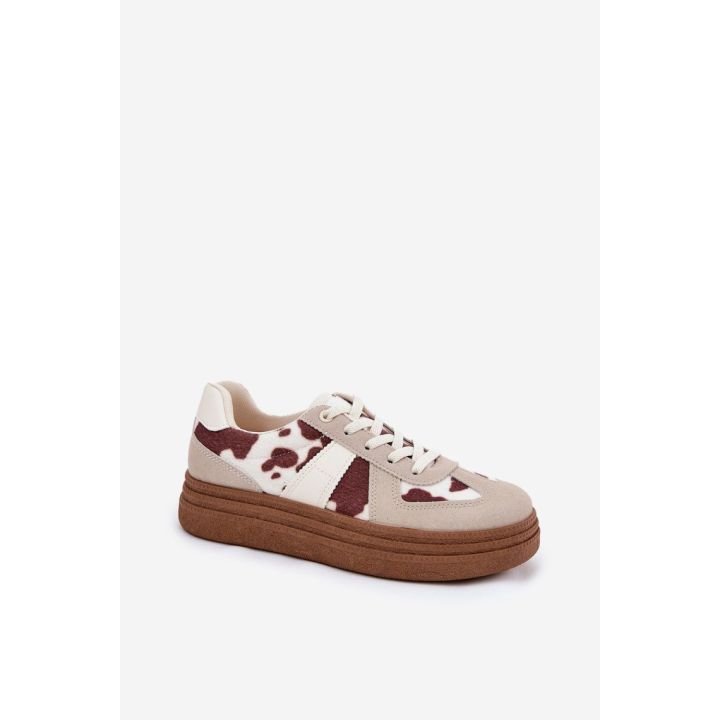 Moteriški sportbačiai su platforma ir dėmėtu raštu Step in style