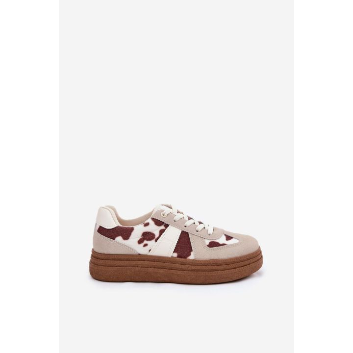 Moteriški sportbačiai su platforma ir dėmėtu raštu Step in style