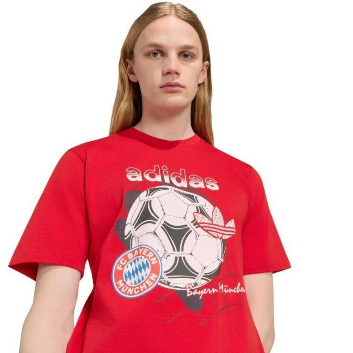 Vyriški marškinėliai adidas FC Bayern München Seasonal Graphic, raudoni