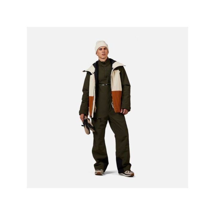 Vyriškos žiemos kelnės su petnešomis ROSSIGNOL Outerlimits Insulated BIB, žalios