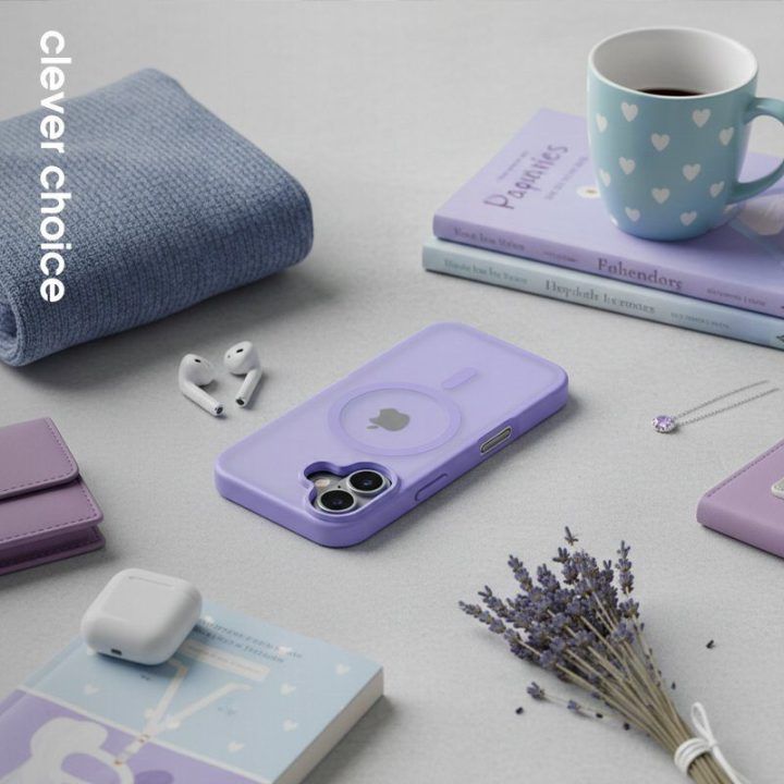 Dėklas Crong Hybrid Matte Magnetic iPhone 17, alyvinis