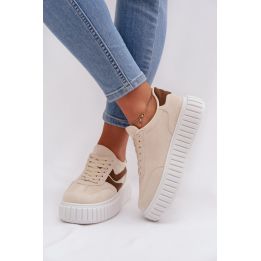 Smėlio spalvos sportbačiai su platforma Step in style