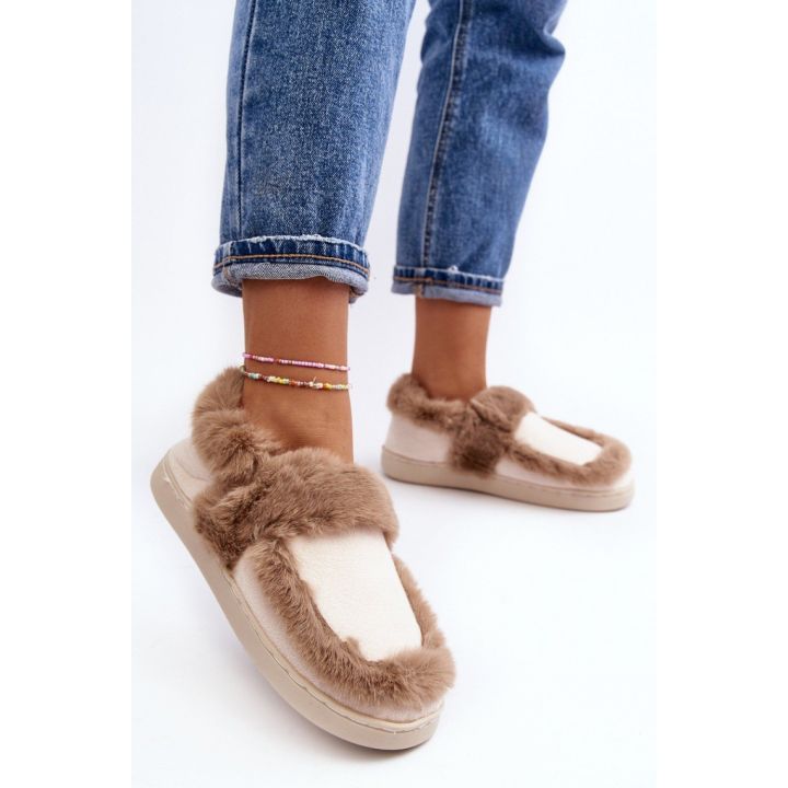 Moteriškos šlepetės su dirbtinio kailio pašiltinimu Step in style