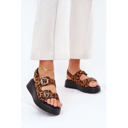Leopardo rašto basutės su platforma Step in style