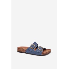 Mėlynos basutės su dviem sagtimis Step in style