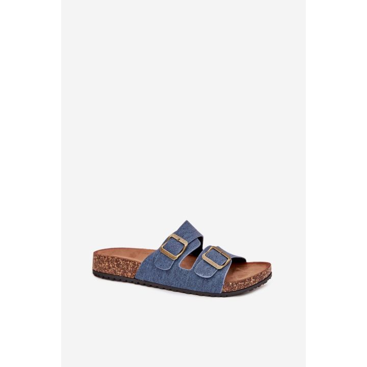 Mėlynos basutės su dviem sagtimis Step in style